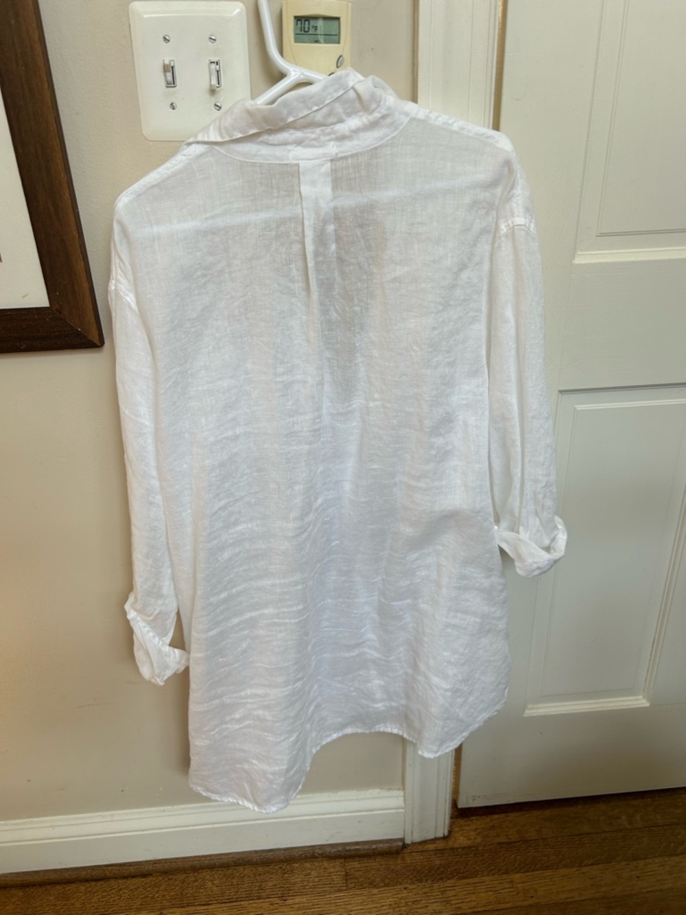 CP Shades White Linen Button-Down Shirt, M - Picture 2 of 6